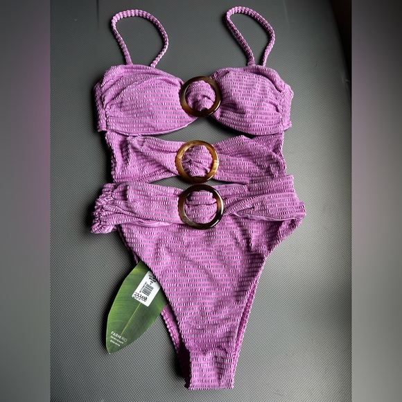 FARM RIO Purple Textured One Piece - Picture 5 of 16